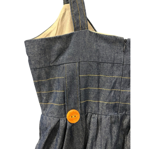 VaVa By Joy Han NWT Size Large Denim Mini Dress Women's $130 Lined Pockets Blue - Picture 5 of 5